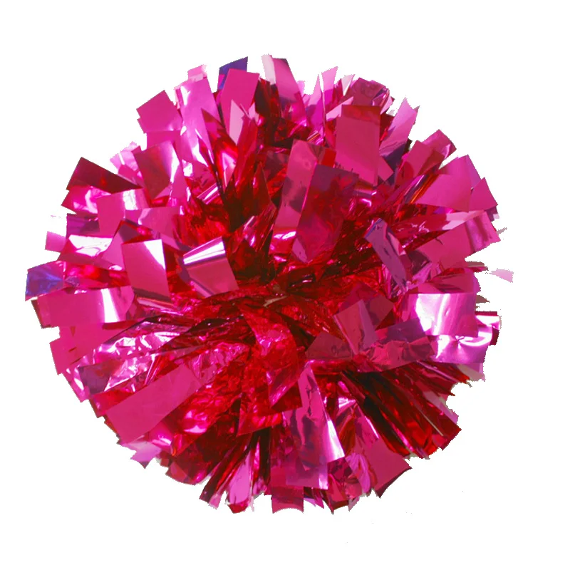 Rose Red Cheer Pompoms, 32cm, Cheerleading Supplies Factory, Rings Handle, Color Free Combiantion, Wenhan Sports, 2Pcs