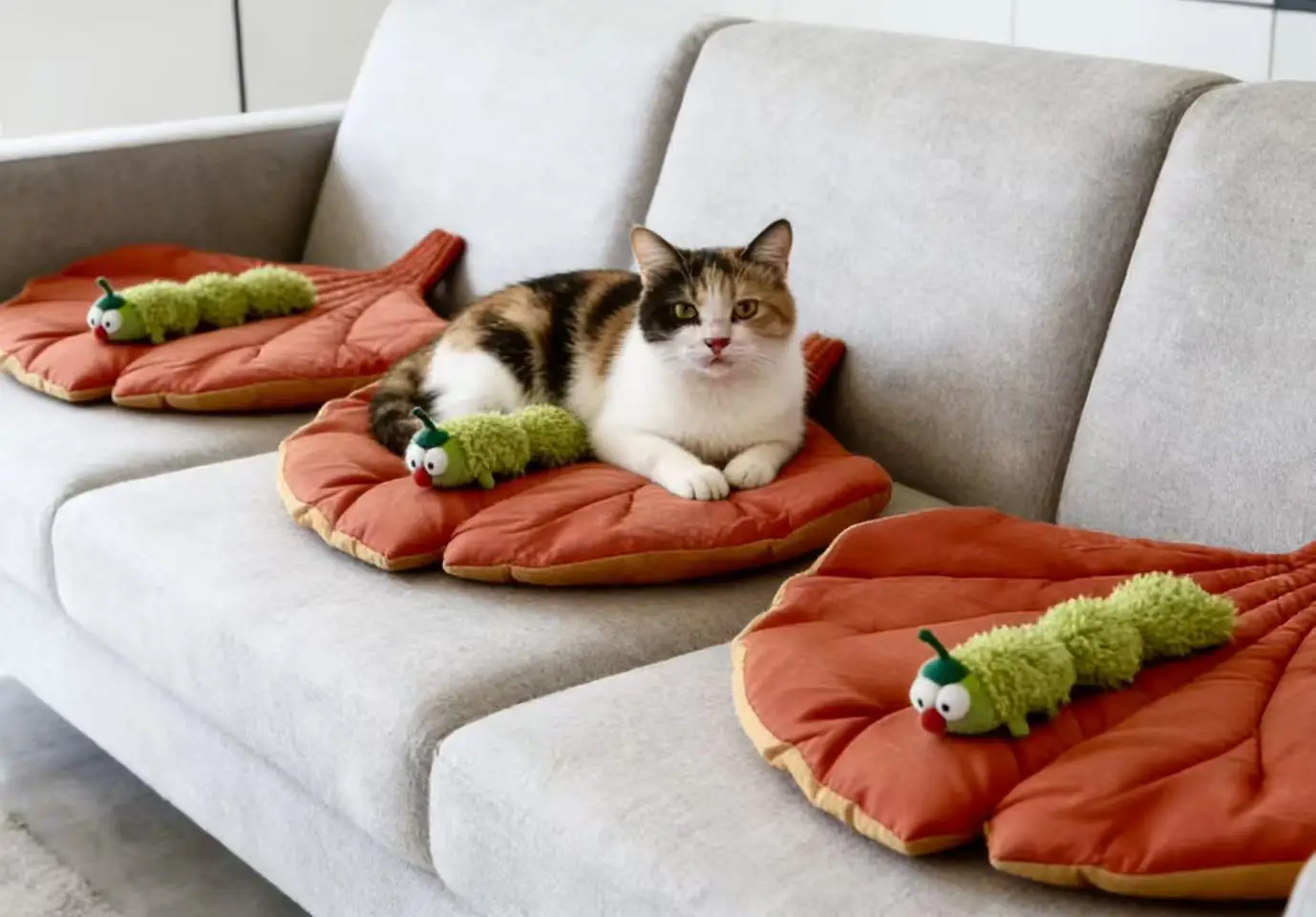 ورقة مريحة ذات الاستخدام المزدوج حصيرة سرير القط أريكة حامي مع النعناع البري كاتربيلر مجموعة ألعاب القط اللعب الذاتي #4