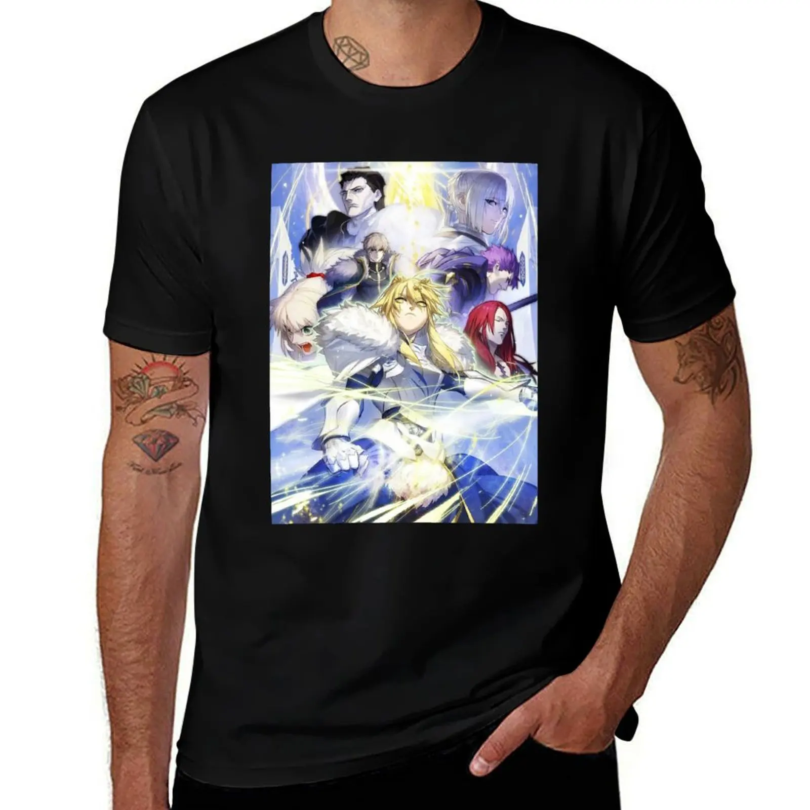 

Fate Grand Order Anime T-Shirt blacks blue lock custom shirt valentines boutique clothes men graphic t shirts