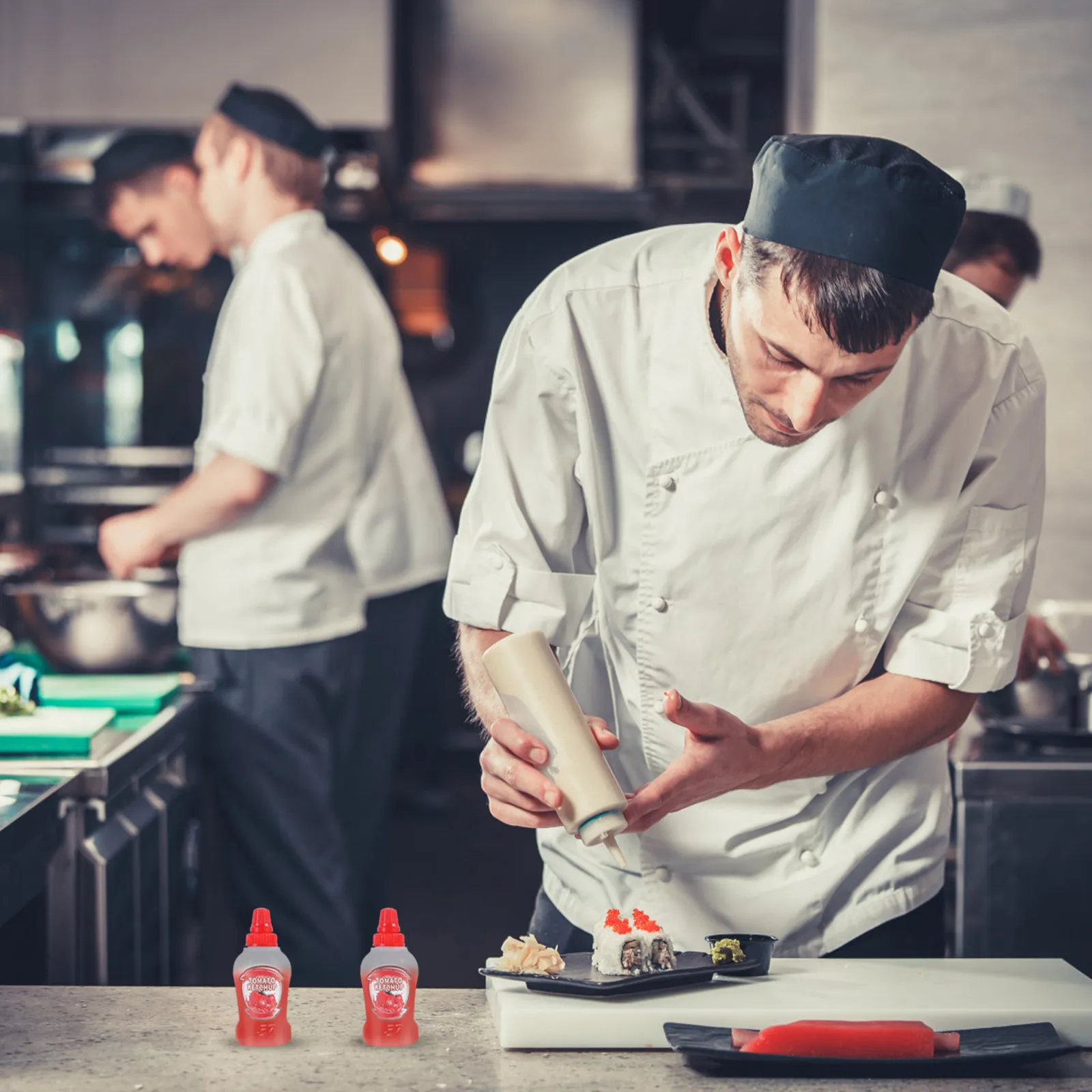Mini botellas de salsa adorables, botellas de condimentos compactas y ligeras de PP para picnic, almuerzo, viajes, salsa de soja, kétchup, vinagre, 6 uds.