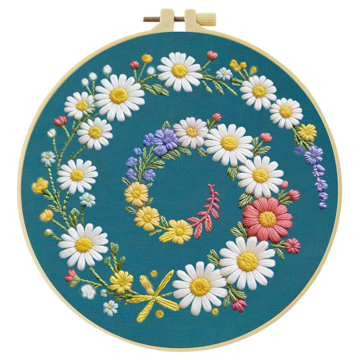 1 Stück 20X20CM/15X15CM 7,87/6,3 Zoll Blumen-Stickerei-Starter-Kit DIY-Kit DIY-Stickerei-Set Handarbeiten Nadelkunst – Detail 3