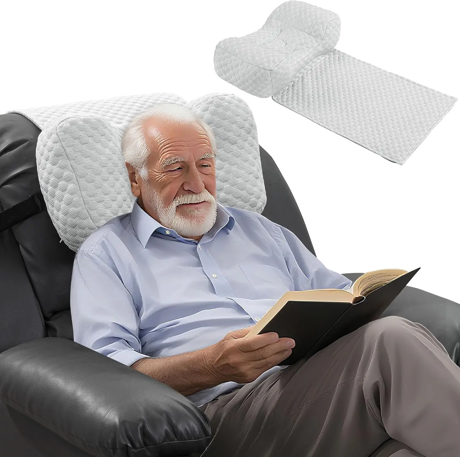 

Эргономичная подушка для шеи из пены с эффектом памяти для кресел, серая, патентованная подвеска