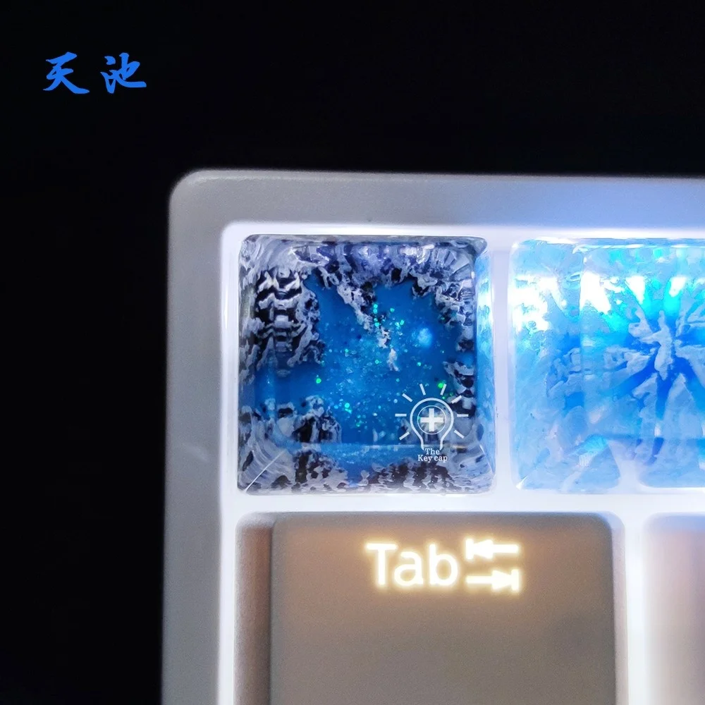 Customized Snow Mountain Fuji Resin Keycap Spring Summer Autumn Winter SA R3 Profile Resin Backlit Keycaps For MX Switches