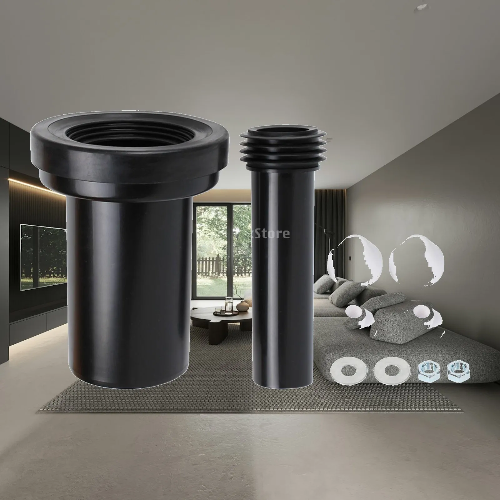Toilet Flush Seal Ring Replacement for Wall Hung Toilet Cistern Connector with Rubber Gasket Plumbing Kit