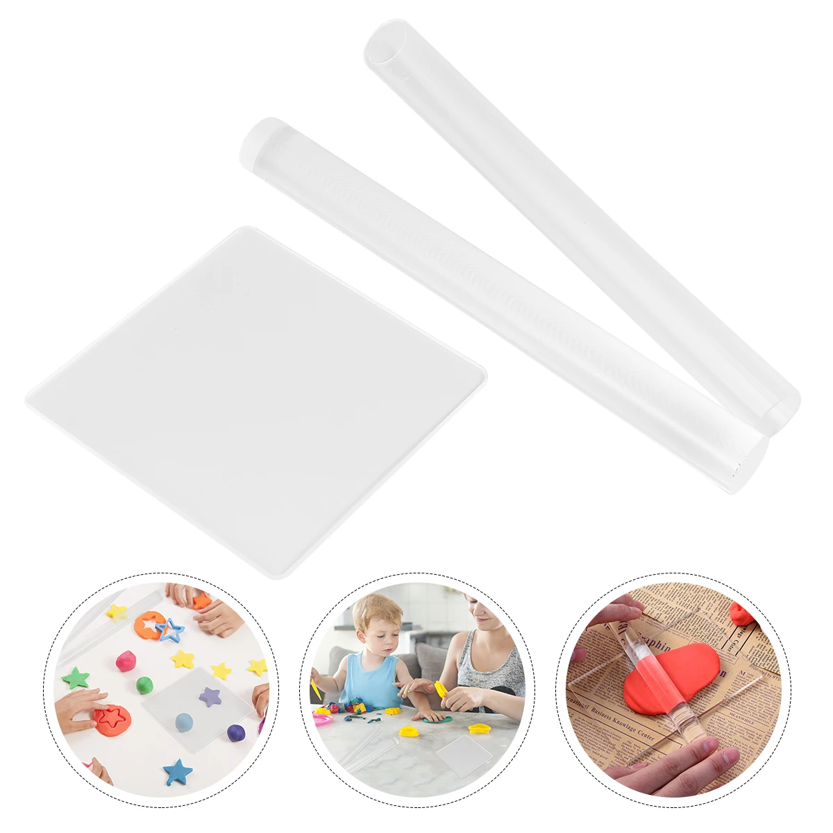 

Clay Tool Set Polymer Clay Tools Acrylic Roller Sheet Board Sculpture Stamping Pottery Supplies Durability Shape Adjust