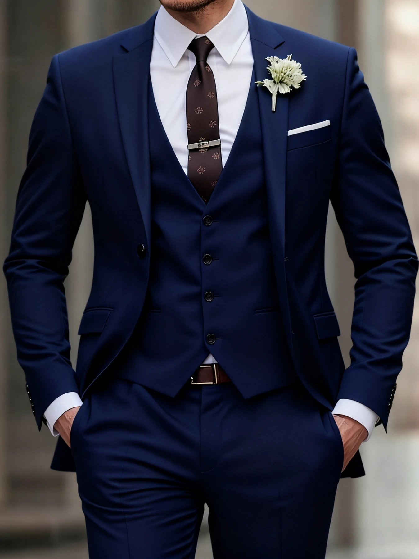 

Men's 3pcs Wedding Suit - Formal Jacket Pants for Party Events