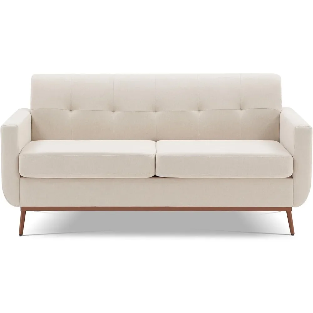 

65" Loveseat Sofa, Mid Century Modern Love Seat Couches for Living Room, Comfy Upholstered Sofa Couch for Bedroom