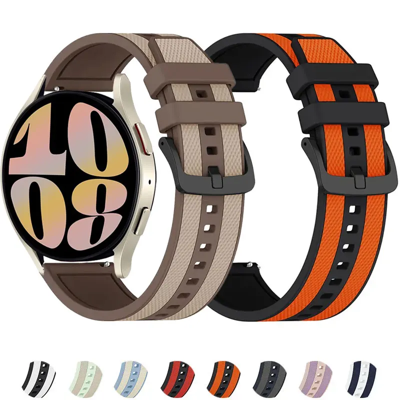 حزام سيليكون لساعة سامسونج جالاكسي 7 6 5 4 باند 40 44 ملم كلاسيك/نشط/جير S3 فرونتير 20 22 ملم رياضي لـ Amazfit GTS 2 3 4 #1