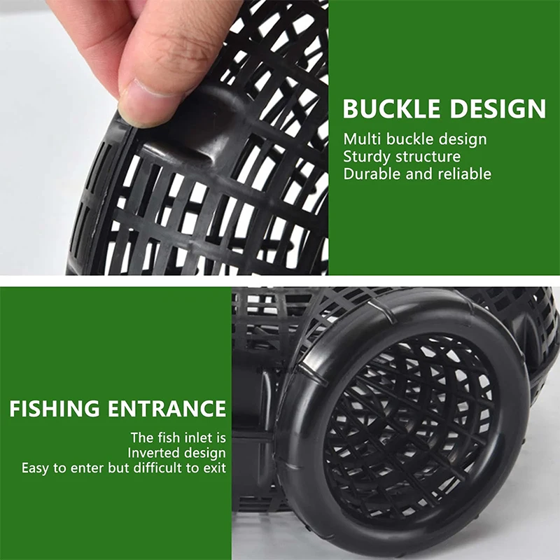 

6 Holes Plastic Fishing Net Cage Catch Loach Lobster Yellow Eel Mixed Fish Crayfish Trap Outdoor Shrimp Cage