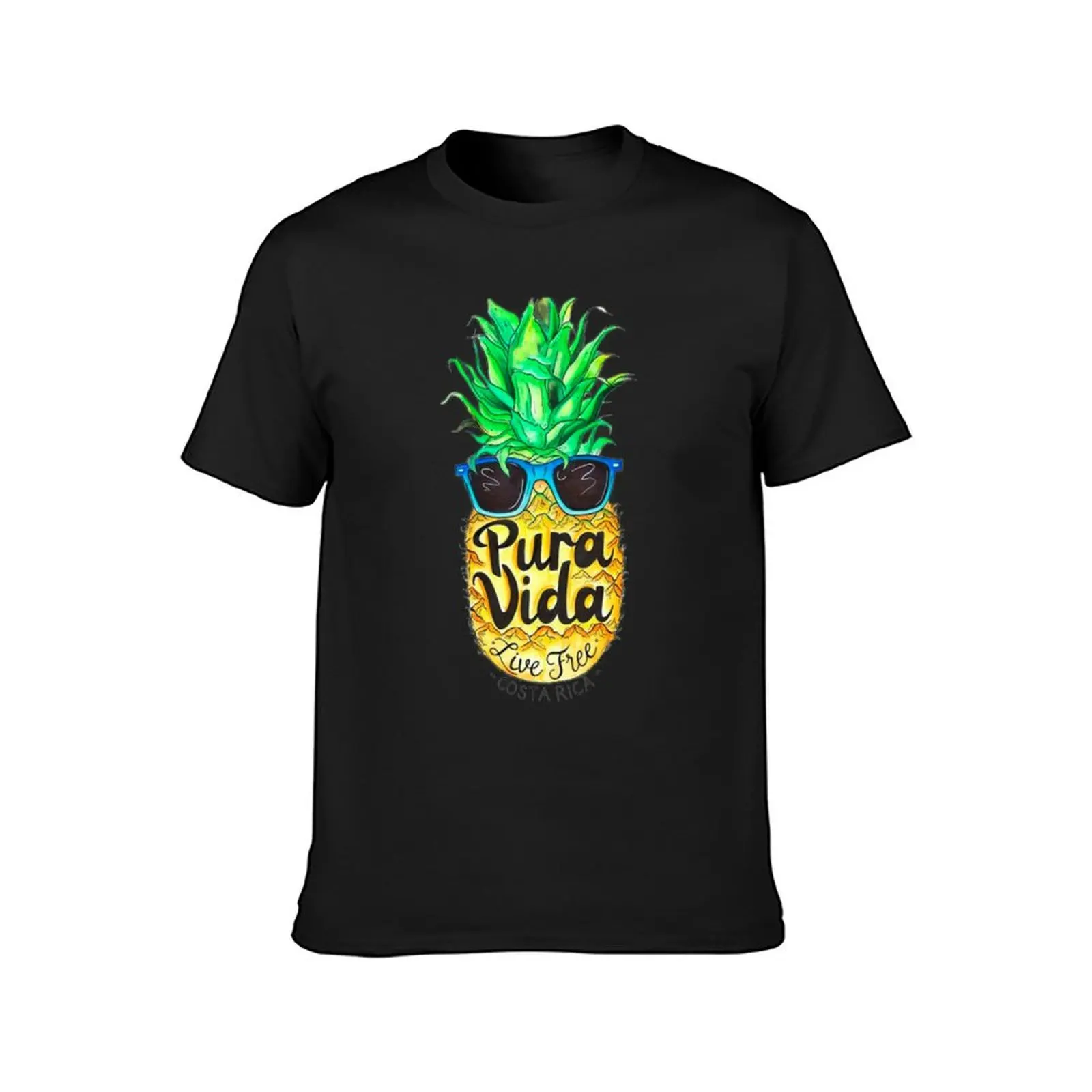 Pineapple in Sunglasses Costa Rica Summer Pure Life T-Shirt quick drying korean fashion cute tops men graphic t shirts