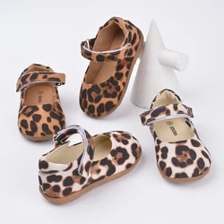 Spring and Autumn Girls New Fashionable Leopard Print Princess Shoes Toddlers Low-top Flat Sneakers E8092