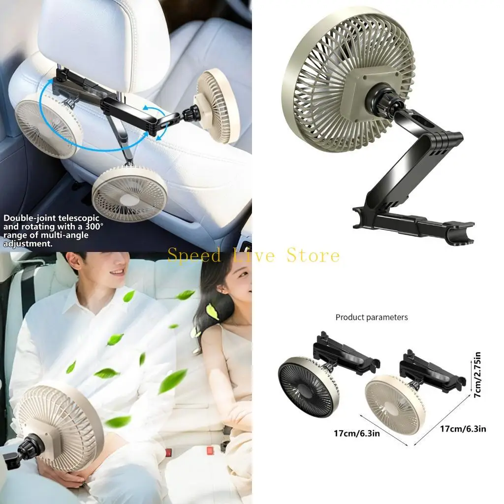 547C Small Area Optimizing Car Fan Having 300 Degree Rotation And Easy Installation