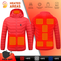 NEW Men Heated Jackets Outdoor Coat USB Electric Battery Long Sleeves Heating Hooded Jackets Warm Winter Thermal Clothing S-6XL