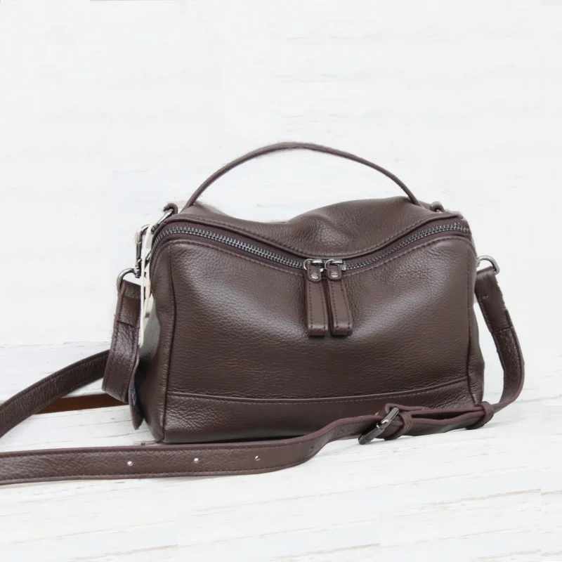 

Women's Soft Genuine Leather Handbags 2025 New Solid Color Shoulder Crossbody Bags For Women Cowhide Practical Designer Purses