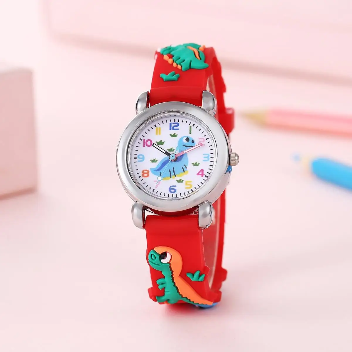 Cute cartoon dinosaur student quartz electronic watch