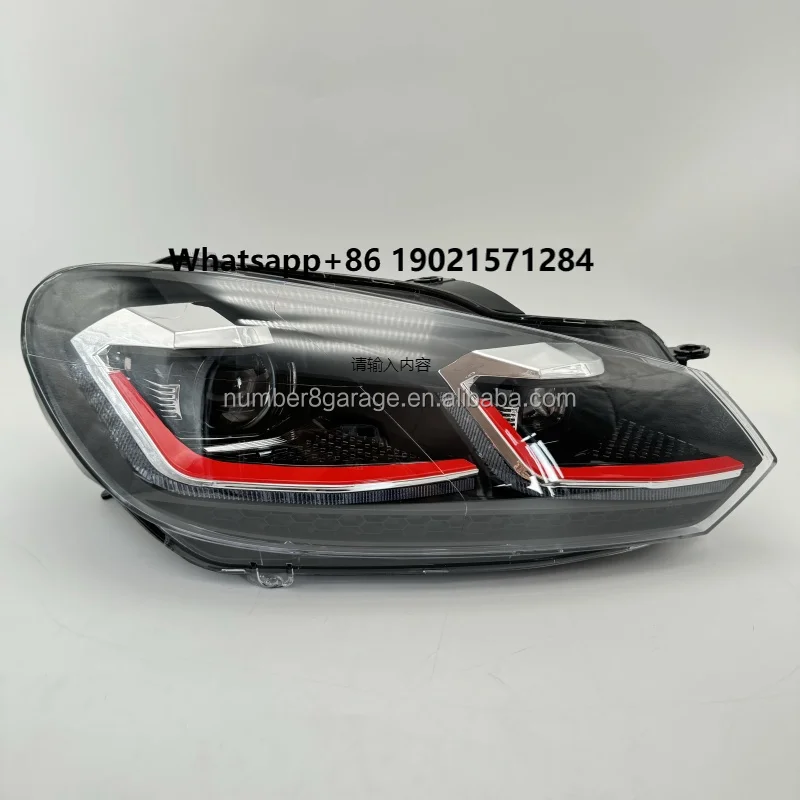 

Red Line Silver Line LED Headlight Half Assembly Clear Lens for 2008-2012 Golf 6 Condition New