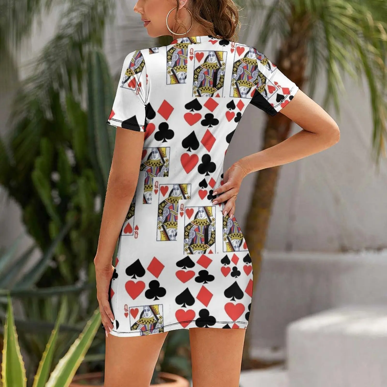 ALL SUITES & ACES CASINO NIGHTS GAMBLING CARDS Short Sleeved Dress summer dress for women 2025 beach outfits for women Dress