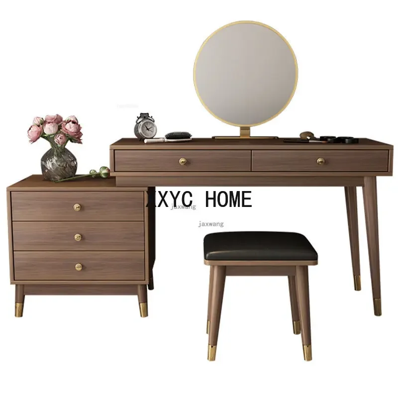 Light Luxury solid Wood Dressers Nordic Home Furniture Creative Dressing Table Bedroom Bedside Table Modern Chinese Makeup Table