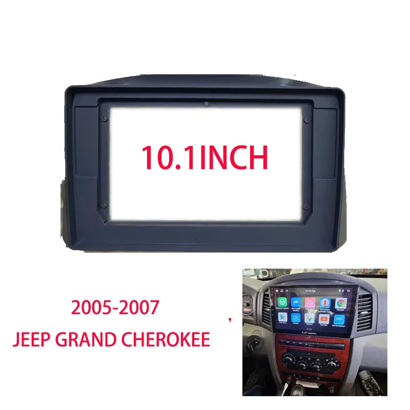 10.1 Inch Car Frame Fascia Adapter  Decoder Android Radio Dash Fitting Panel Kit For Jeep Grand Cherokee 2005-2007