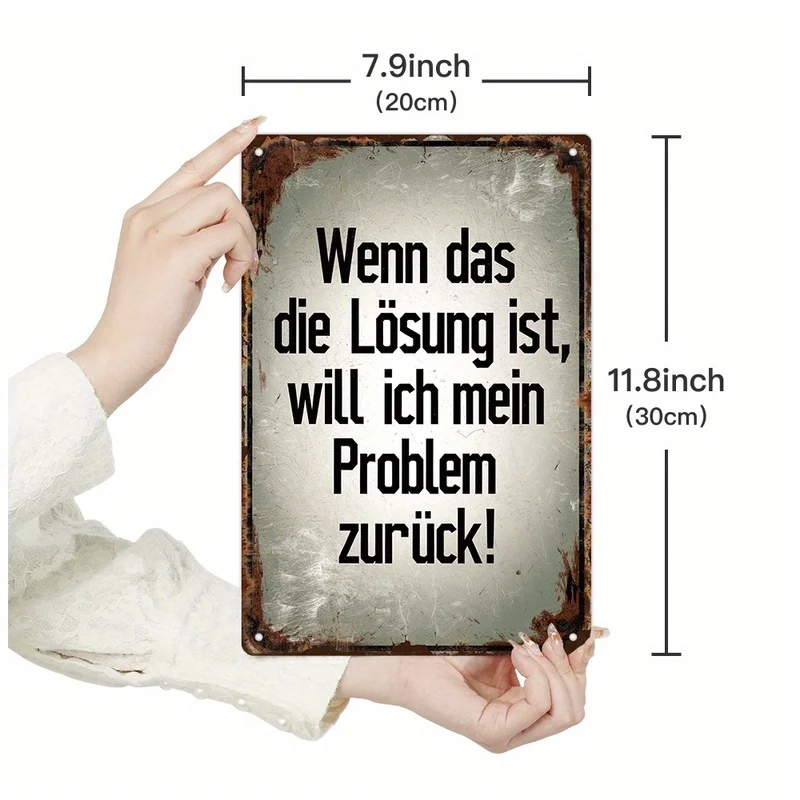 [2D Flat] Vintage German Quote Metal Tin Sign | Sarcastic 