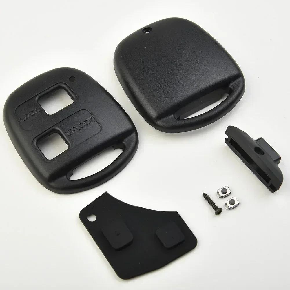 1x Black Car Remote Key Button Pad Shell Case Micro Switch For Toyota-RAV4 (12/2000- 07/2006)/ For Passo (05/2004 - 06/2012)