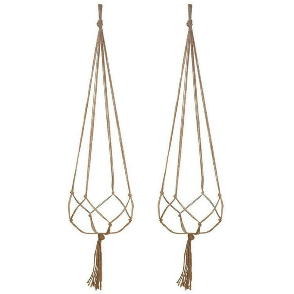 6PCS Macrame Plant Hanger Set with Hemp Rope for Hanging Flowers and Plants in Garden Balcony Living Room Office