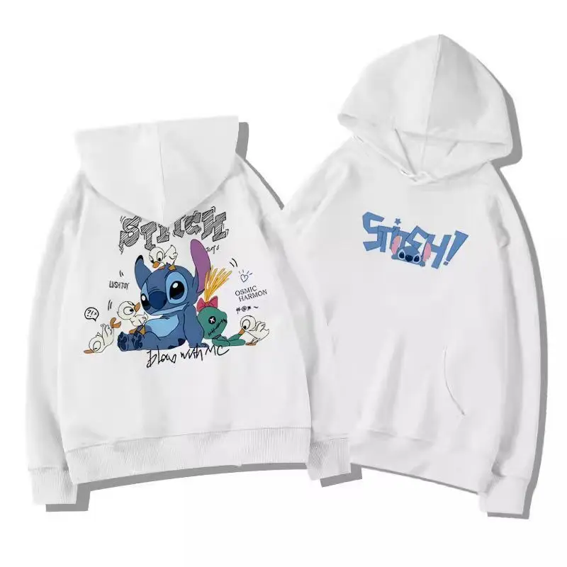 

Disney Cartoon Stitch Hooded Sweatshirt Men and Women Autumn and Winter Loose Fashion Jacket Y2k Clothes