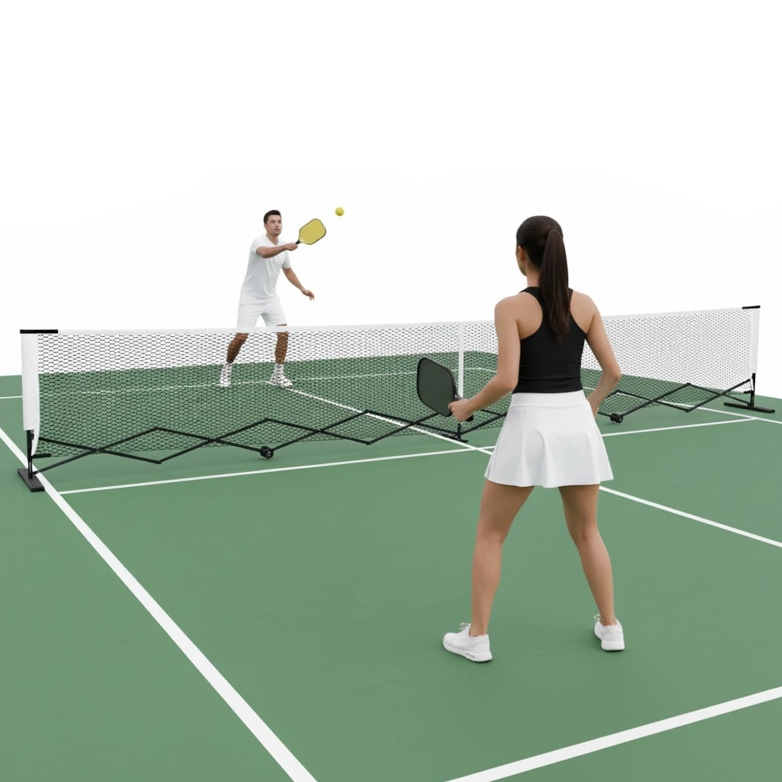 

Складная сетка для пиклбола 22 фута, легкая, с прочной металлической рамой, не требует сборки, с сумкой для переноски, для игры на открытом воздухе