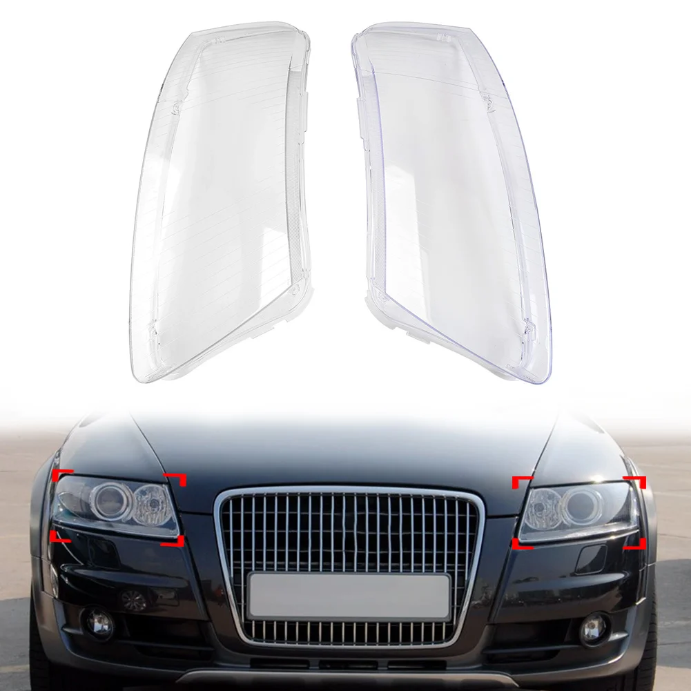 

2Pcs Car Headlight Headlamp Clear Lens Cover Shade Shell For Audi A6 C6 2006 2007 2008 2009 2010 2011 4F0941003 4F0941004