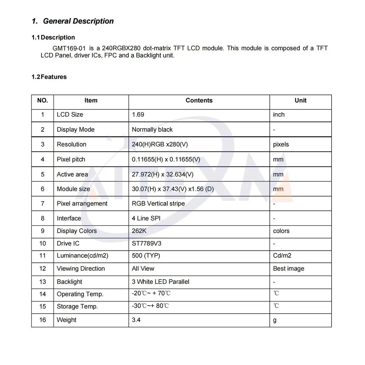 Modul Layar TFT Warna 1,69 Inci 1,69 Inci Layar LED LCD IPS HD Antarmuka SPI 240X280
