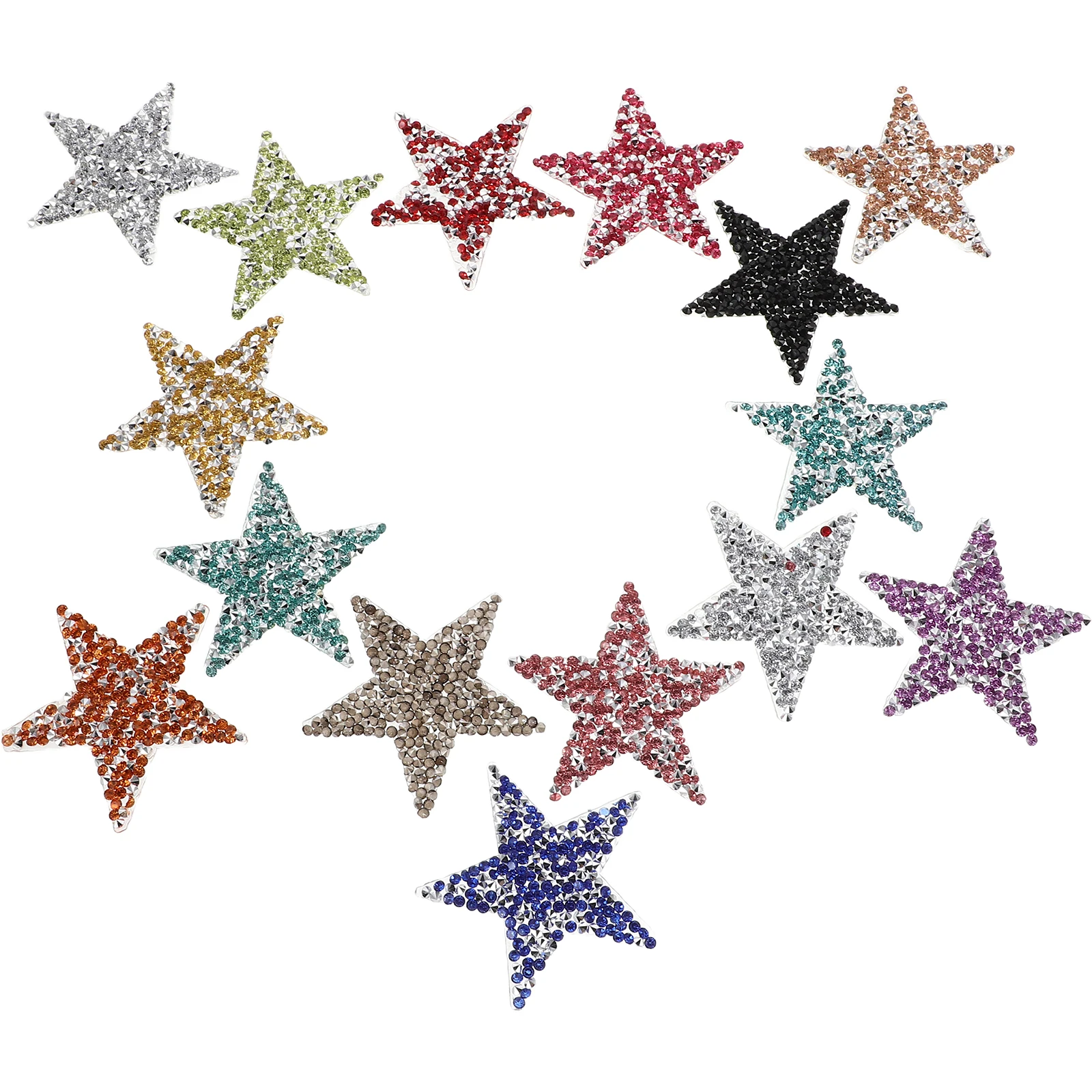 

15pcs Sparkling Star Patches Resin Rhinestone Iron On Appliques Elegant Durable Diy Clothing Shoes Bags Accessories Bling Shoe
