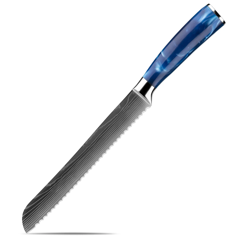 

Serrated Bread Knife, Stainless Steel, Ultra-Sharp Blade, Bread Slice Knife for Slicing Homemade Bread, Bagels, Cake, 8"