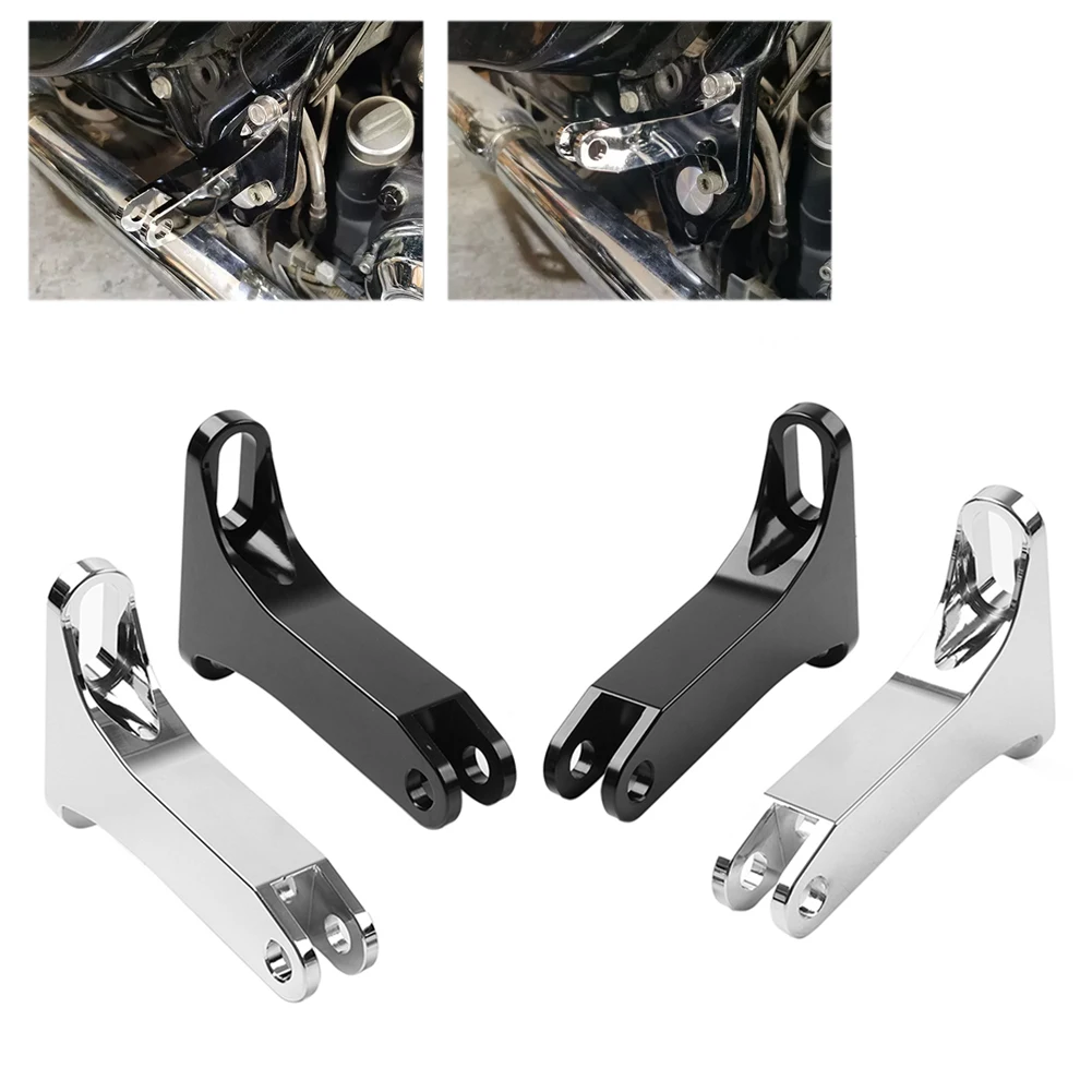 Motorcycle Extended Passenger Foot Peg Kit Floorboard Relocation Bracket For Harley Touring Models Road Street Glide 1993-2023
