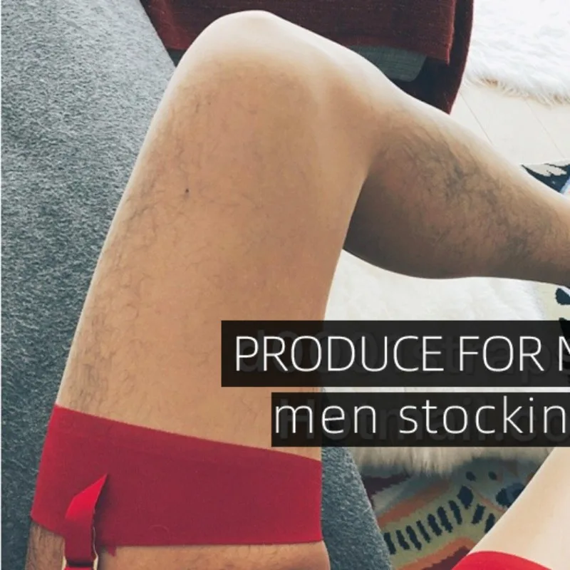 

Men's Sexy Stockings Sexy Retro Hit Color Red White Color Block Nylon Thigh Socks Gifts for Men Over Knee Socks Gay Underwear