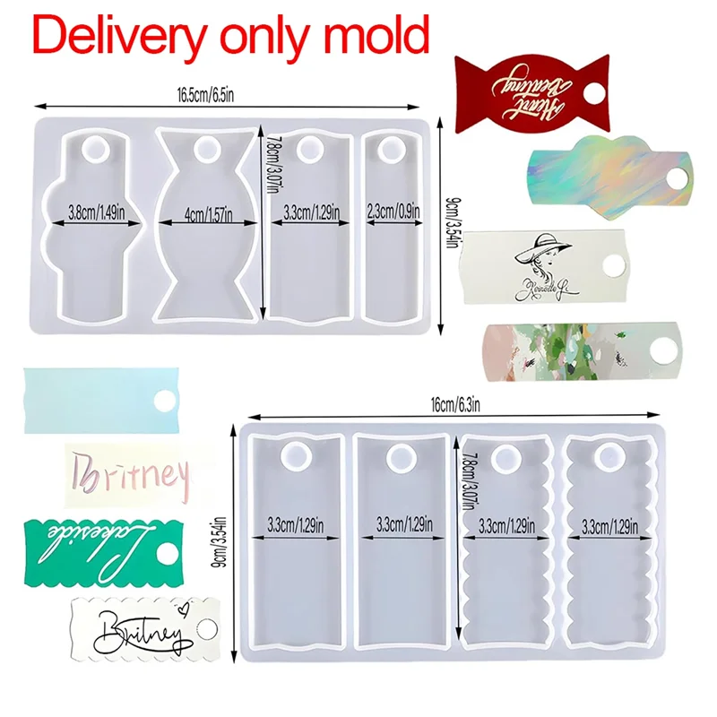 Cup Lid Name Tag Resin Mold, 40 Oz, 8-Cavity Personalized Name Tag Silicone Mold For Epoxy Resin Set Parts