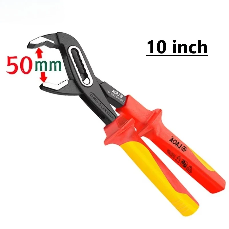 

VDE 10-дюймовый ключ для водяного насоса Изолированный трубный ключ CR-V Плоскогубцы для водяного насоса для инструмента электрика