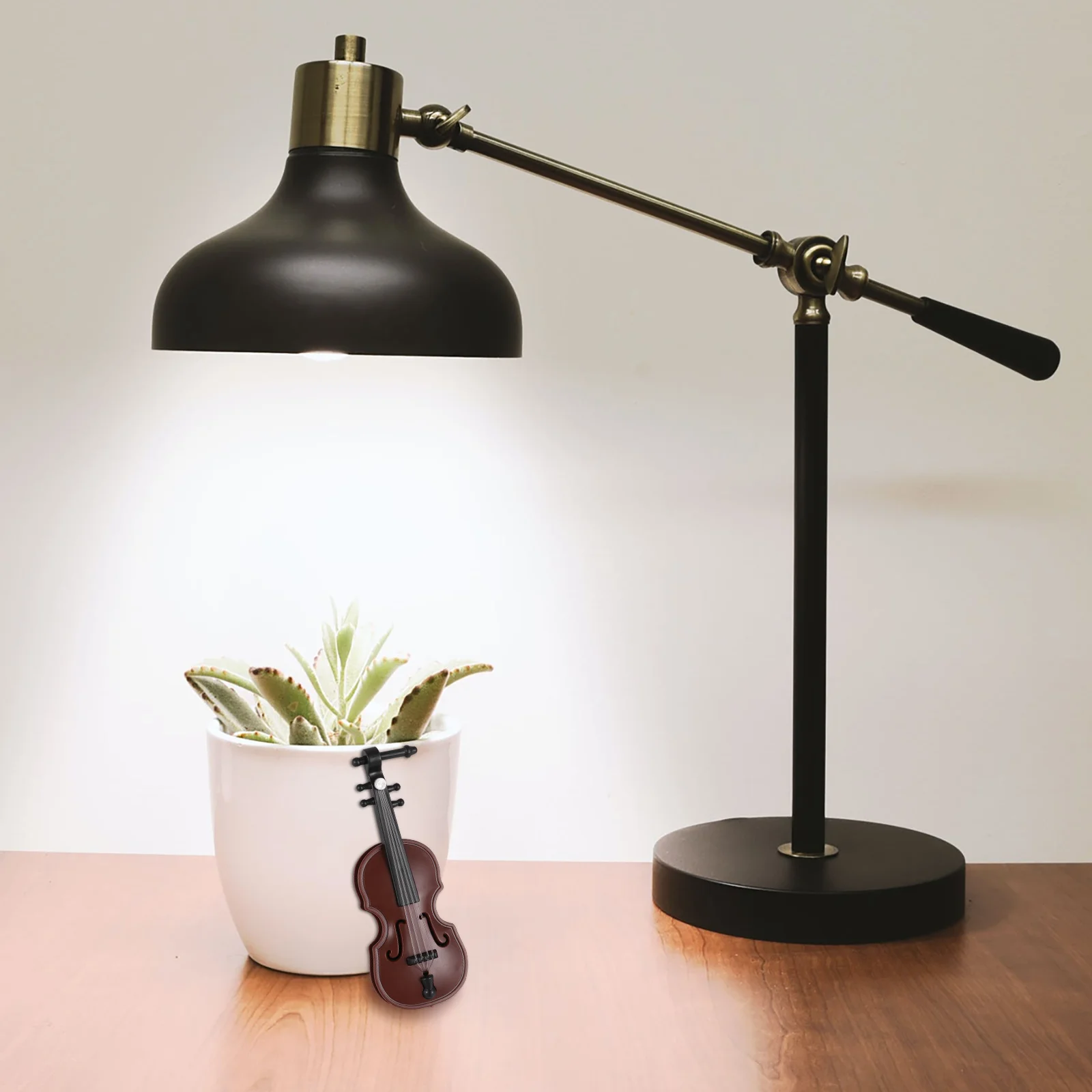 

12Sets Elegant Violin Shaped Decor Retro Style Mini Music Instrument for Bedroom Mantel Shelf Fireplace Decor Holiday Seasonal