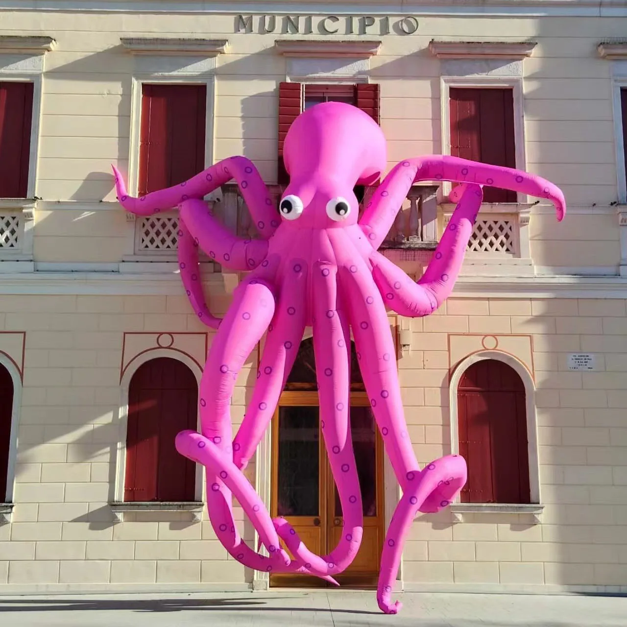 Giant Inflatable Octopus with White LED Light Air Blow Outdoor Building/Nightclub/DJ/Concert Decoration Props for Advertise