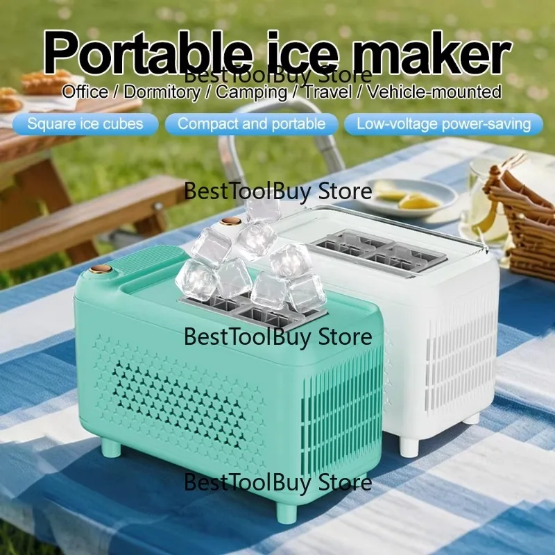 

2026 New Car Ice Maker Machine 8 Cube Cooling DC 12V & AC Power for Camping Travel Office Vehicle Mini Ice Cubes