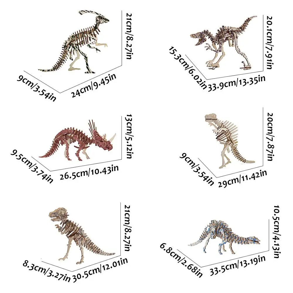 Deinonychus ثلاثية الأبعاد ديناصور خشبي لغز ترايسيراتوبس Diplodocus لتقوم بها بنفسك نموذج ديناصور سبينوصور Parasaurolophus Tyrannosaurus بانوراما #6