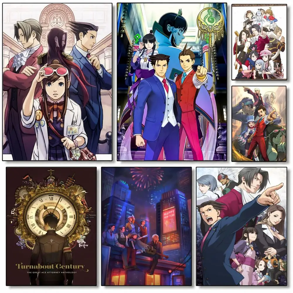 Affiche de jeu Ace Attorney, art mural de haute qualité pour la maison, la chambre à coucher, le salon, le couloir, cadeau parfait