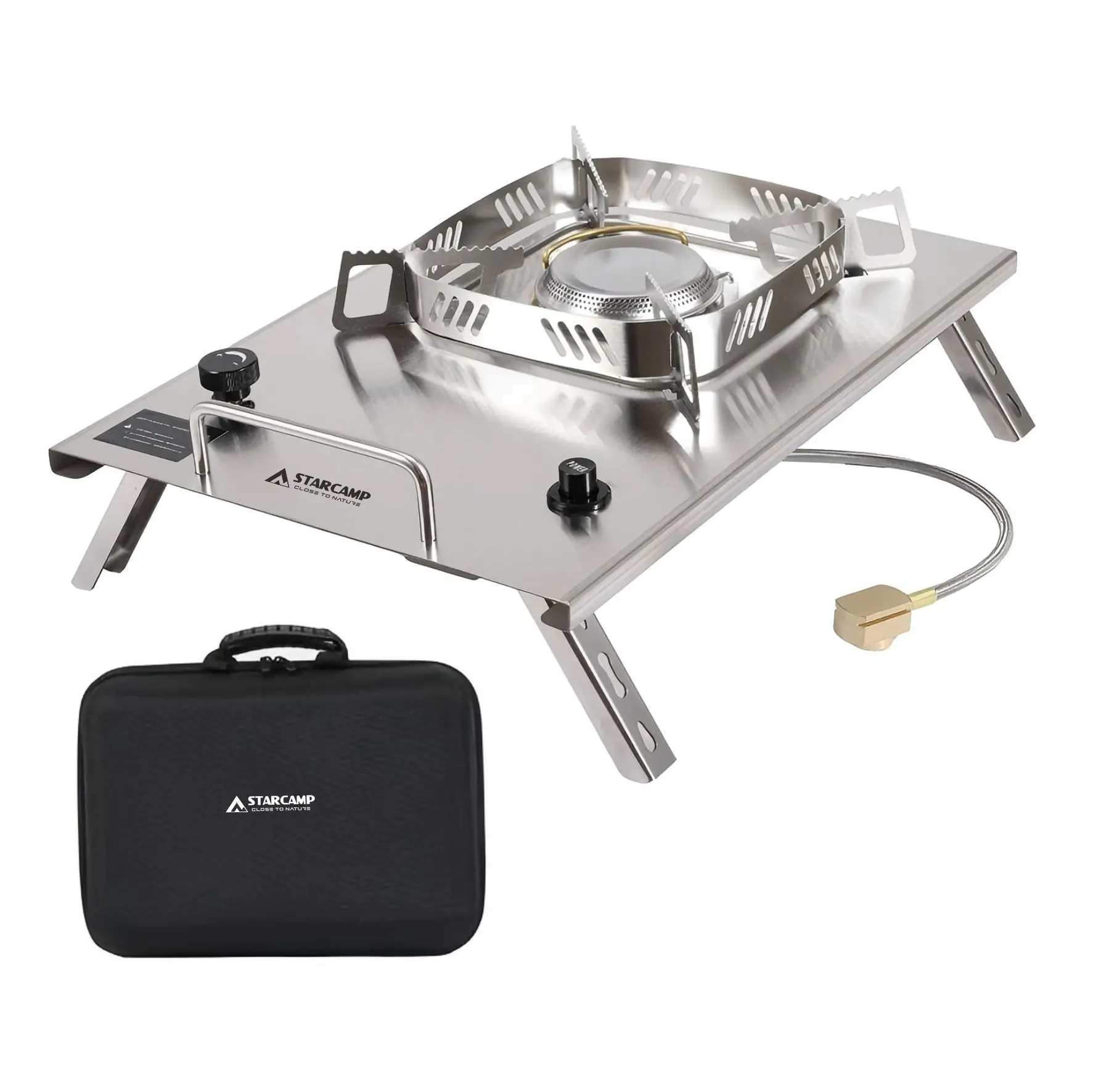 STARCAMP 4500W IGT przenośna zewnętrzna kuchenka gazowa na kemping ze stali nierdzewnej wiatroszczelna automatyczna składana na paliwo propan-butan