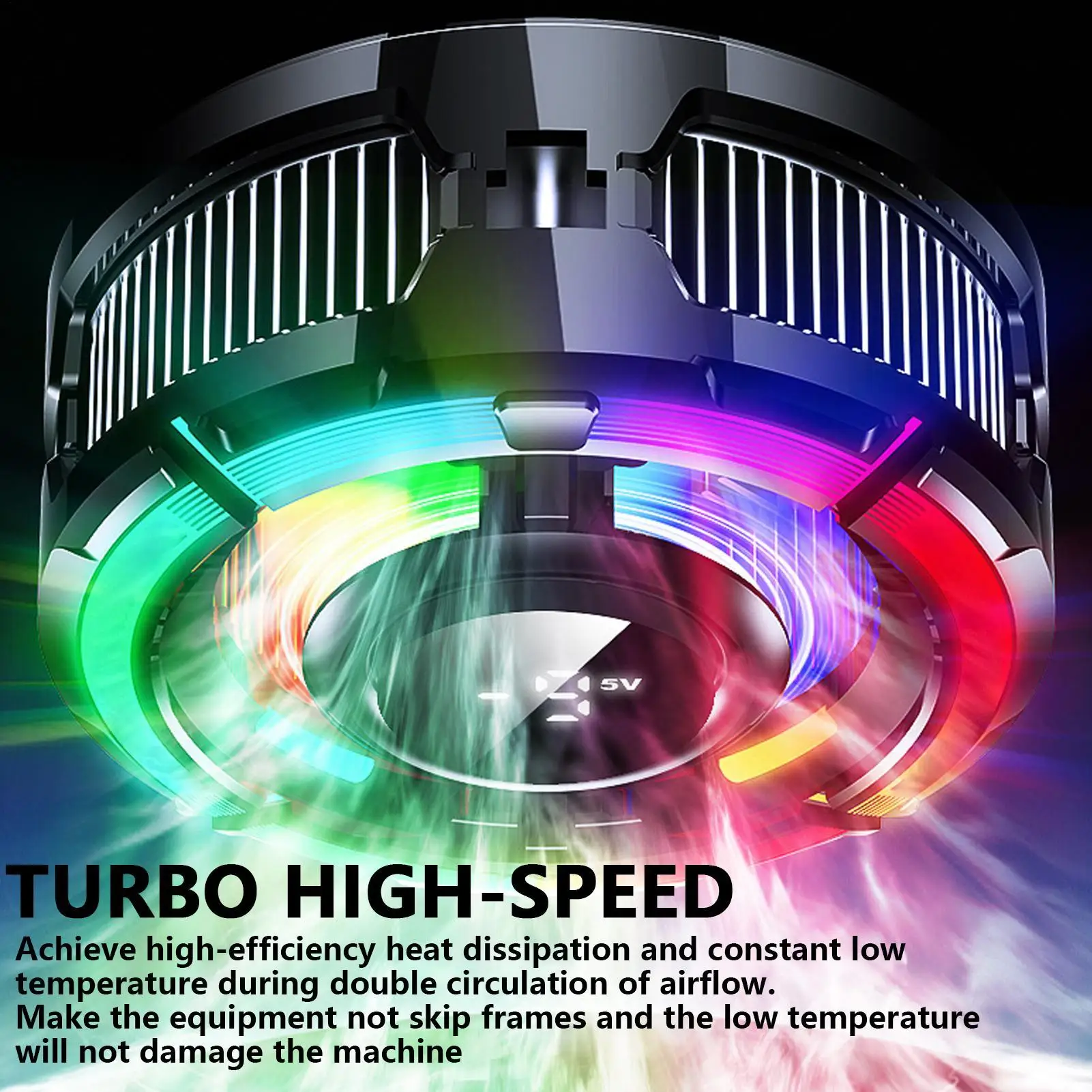 Phone Cooling Fan RGB Cell Phone Cooler Radiator With Magnet Smart Temperature Control Cellphone Cooling Accessories For Record