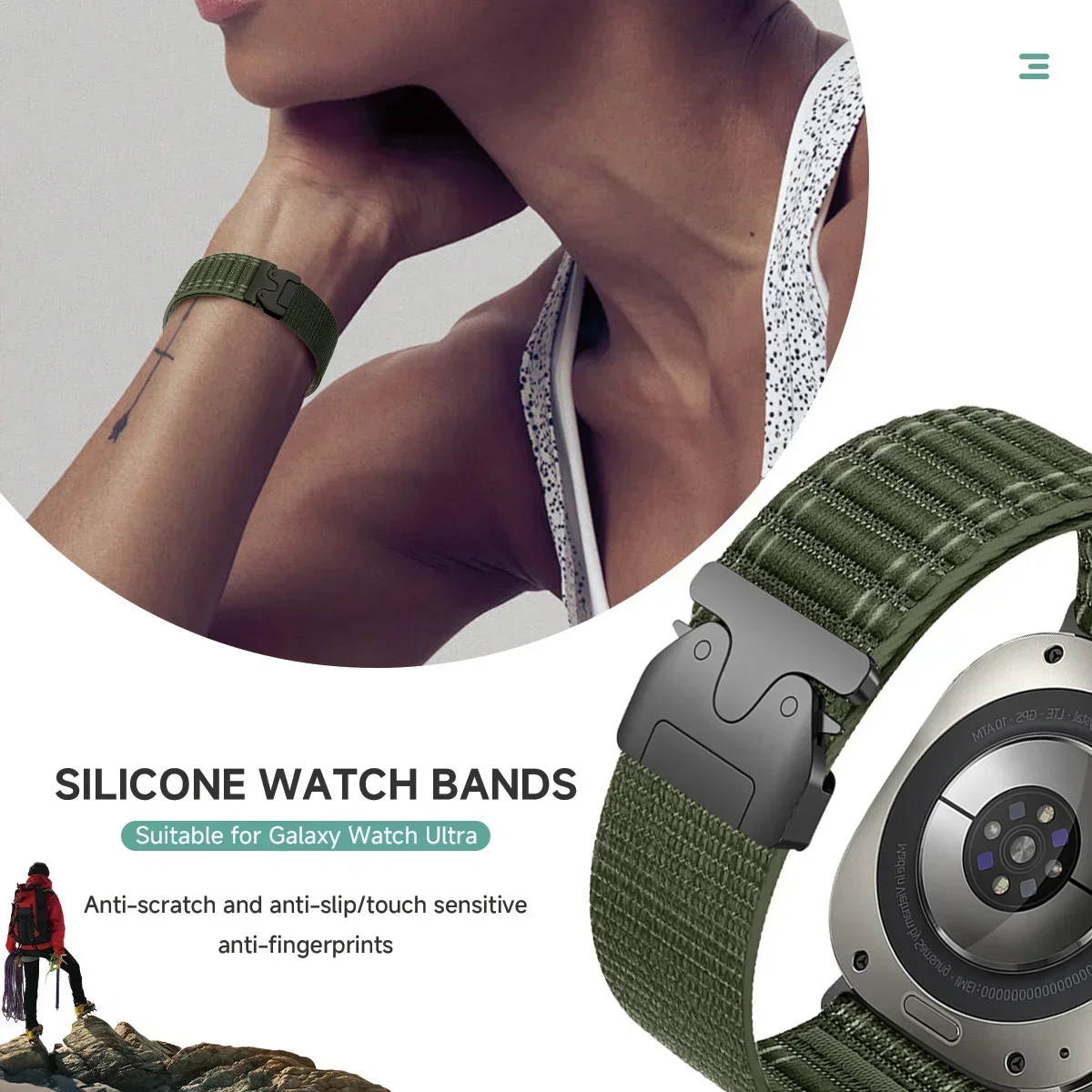 حزام رياضي من النايلون لساعة سامسونج جالاكسي الترا 47 ملم سوار معصم قابل للتعديل لساعة جالاكسي 7 الترا باند 2028 #5