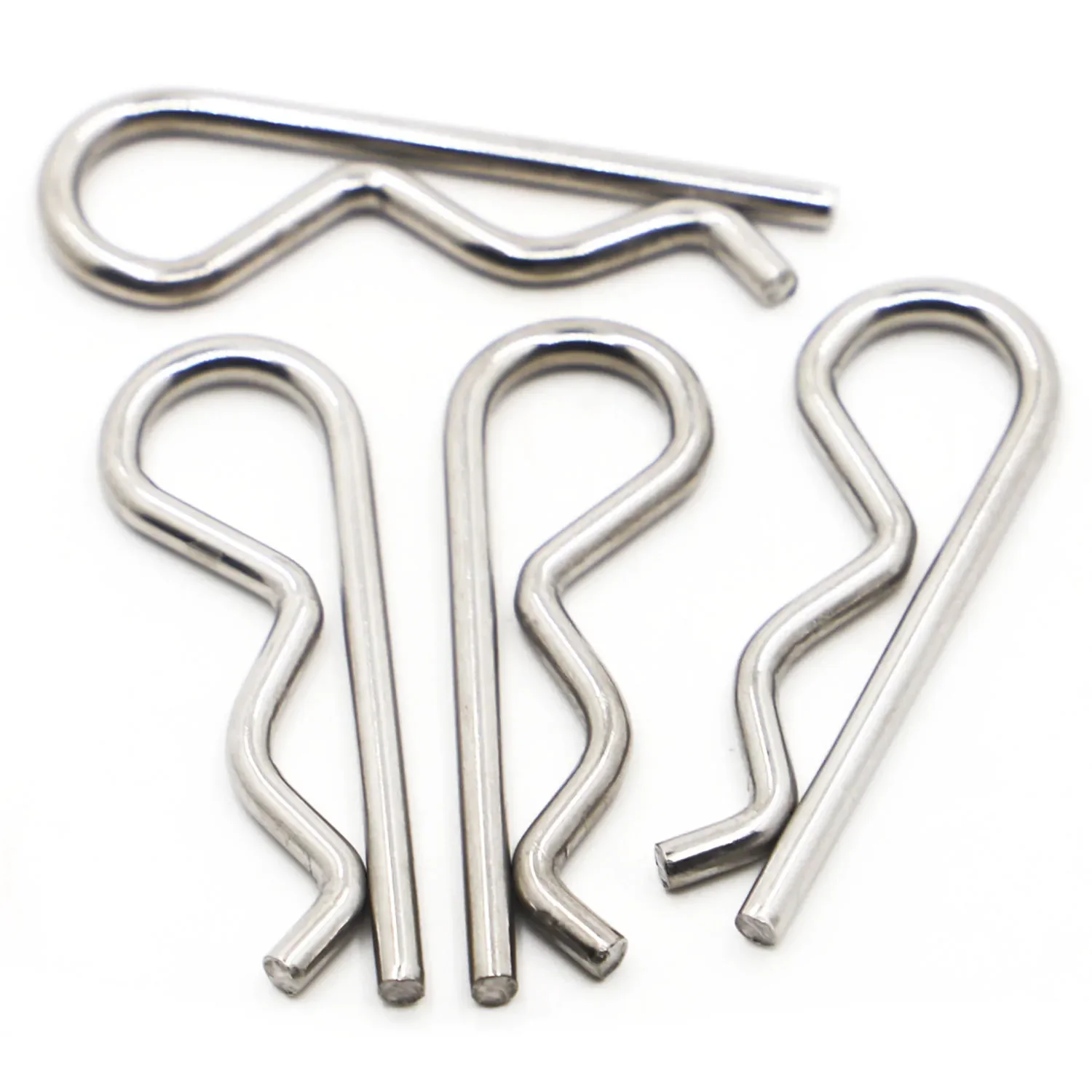 Stainless Steel R Shaped Spring Cotter Clip Pin 1mm 1.2mm 1.8mm 2mm 2.5mm 3mm 4mm 5mm Dia Fastener Hardware for Repairing Cars