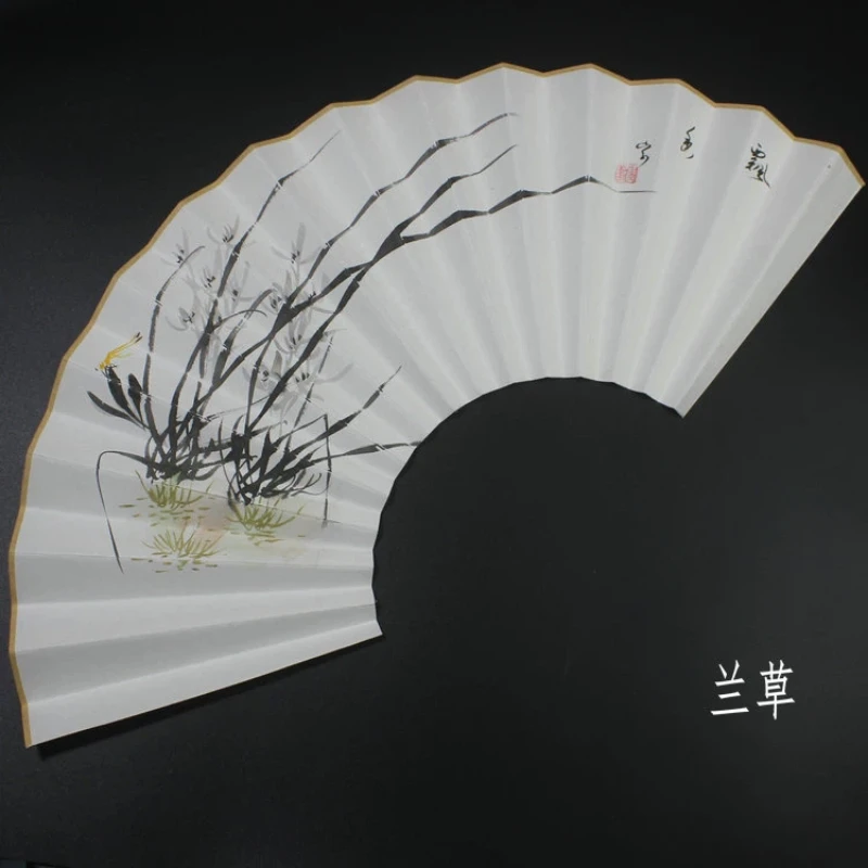 Hand Painted Blank Gold Fleck Folding Fan Surface for Calligraphy Painting Craft Supply Chinese Style Sprinkled Fan Surface