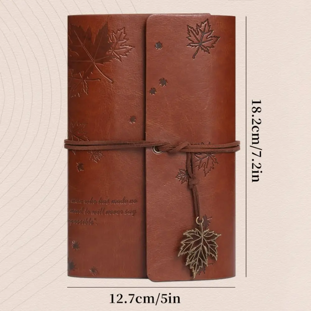 Taccuino vintage per viaggiatori A6 in pelle PU vuota in pelle PU Taccuino Kraft Carta Kraft Cancelleria per notebook a spirale retrò