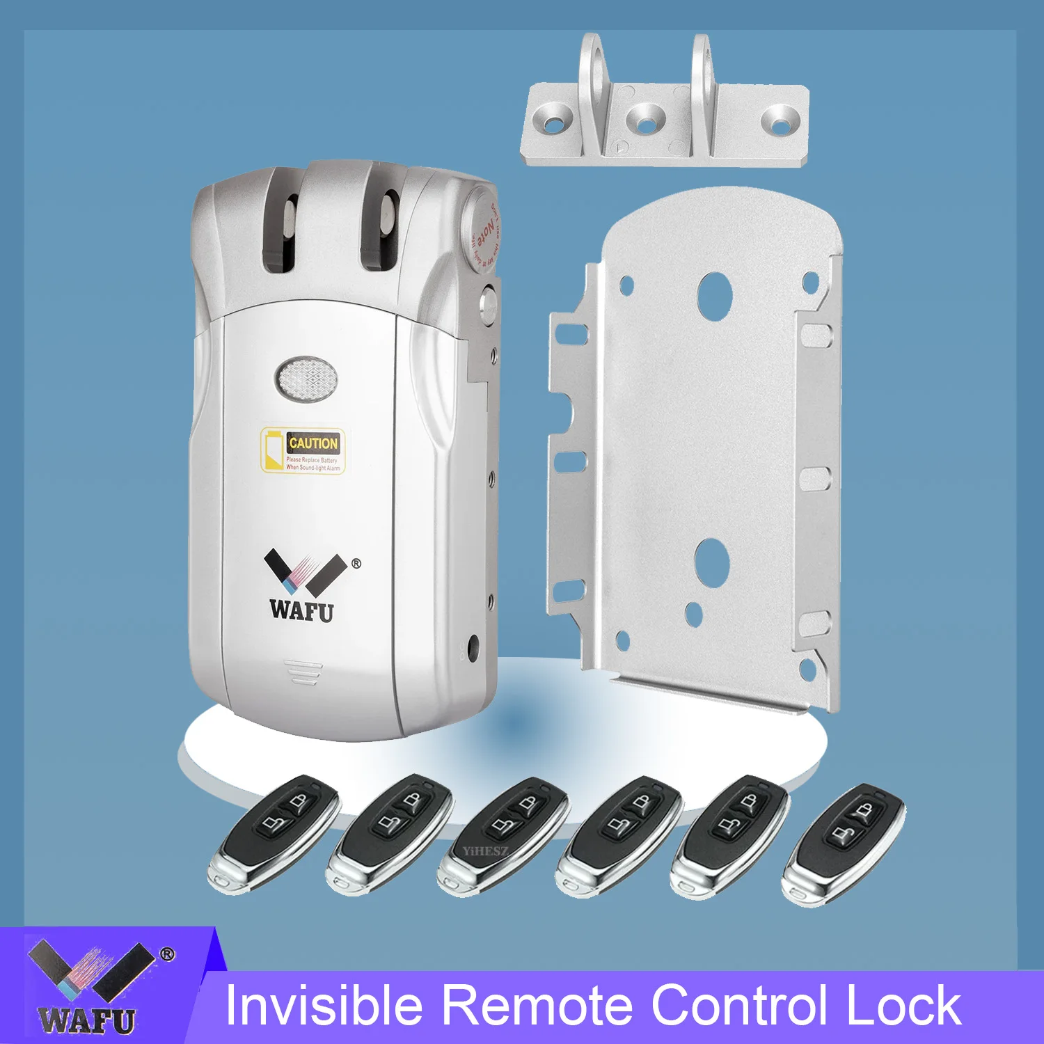 Serratura Per Porta Wafu 019, 6 Chiavi, Serratura Con Telecomando, Serrature Invisibili, Serrature Per Porta Senza Chiave Wireless, Serratura Dealbolt