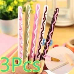 3 pezzi Set bastoncini 0.38mm carino torta al cioccolato penna Gel scrittura coreana materiale scolastico cancelleria Kawaii accessori per ufficio per studenti