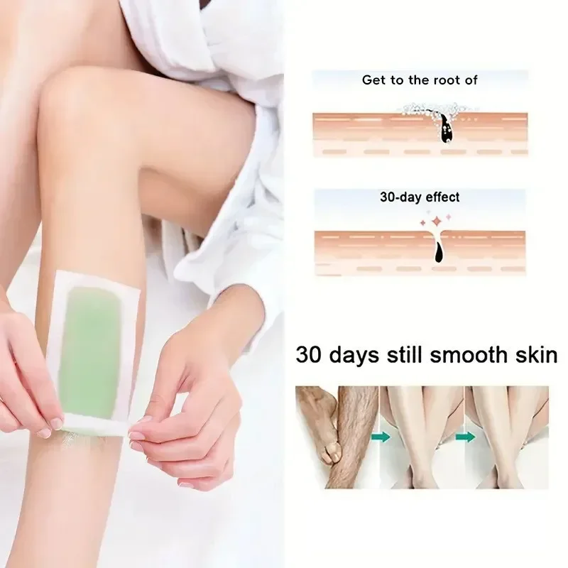 Professional Hair Removal Wax Strips for Summer Depilation Double Sided Cold Wax Paper for Leg Body Face Useful